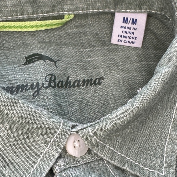 Tommy Bahama Men's Sea Glass Breezer Green Linen Shirt NWOT - Picture 5 of 6